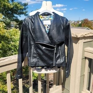 BCBGeneration FAUX LEATHER CROPPED BOMBER JACKET, SZ SMALL